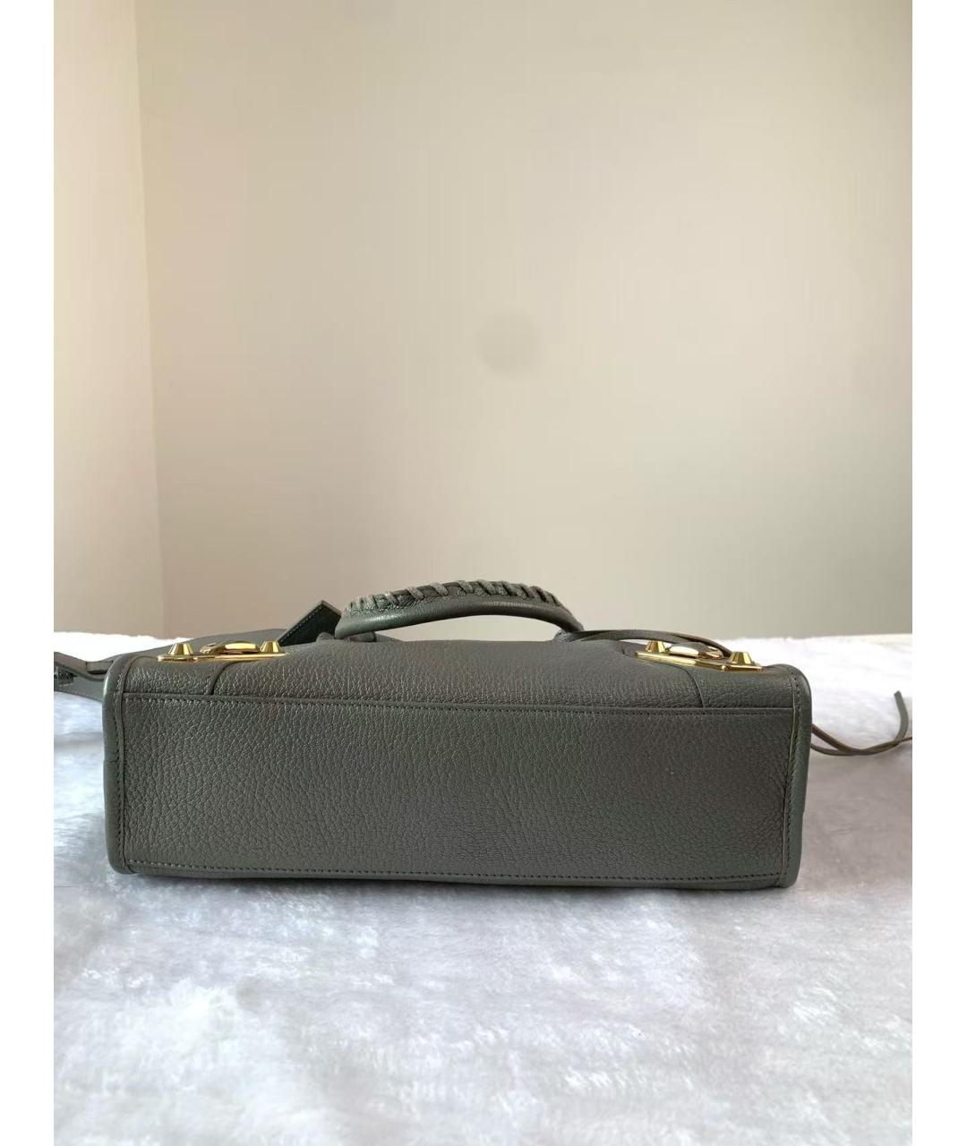 BALENCIAGA Серая кожаная сумка через плечо, фото 6