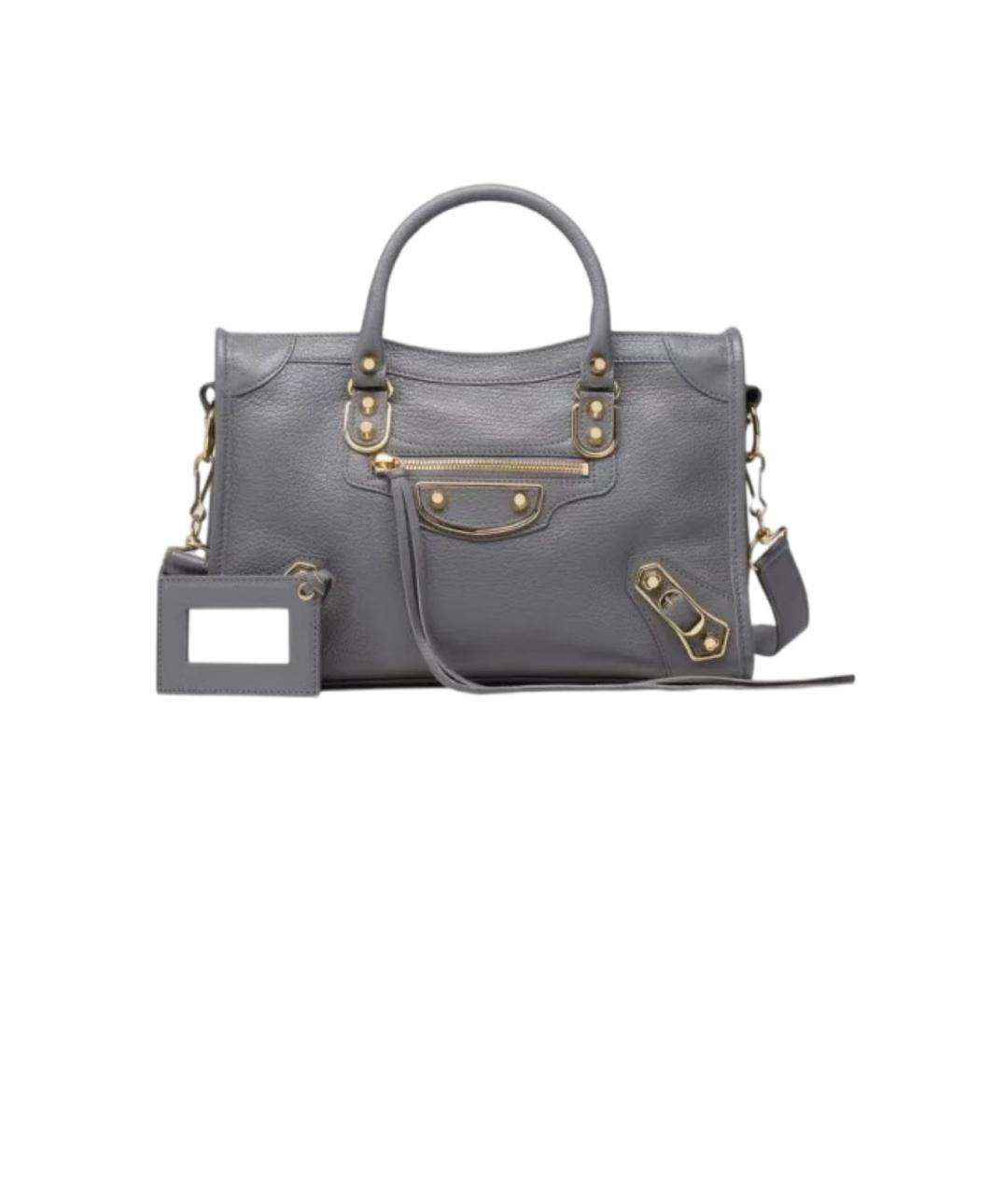 BALENCIAGA Серая кожаная сумка через плечо, фото 8