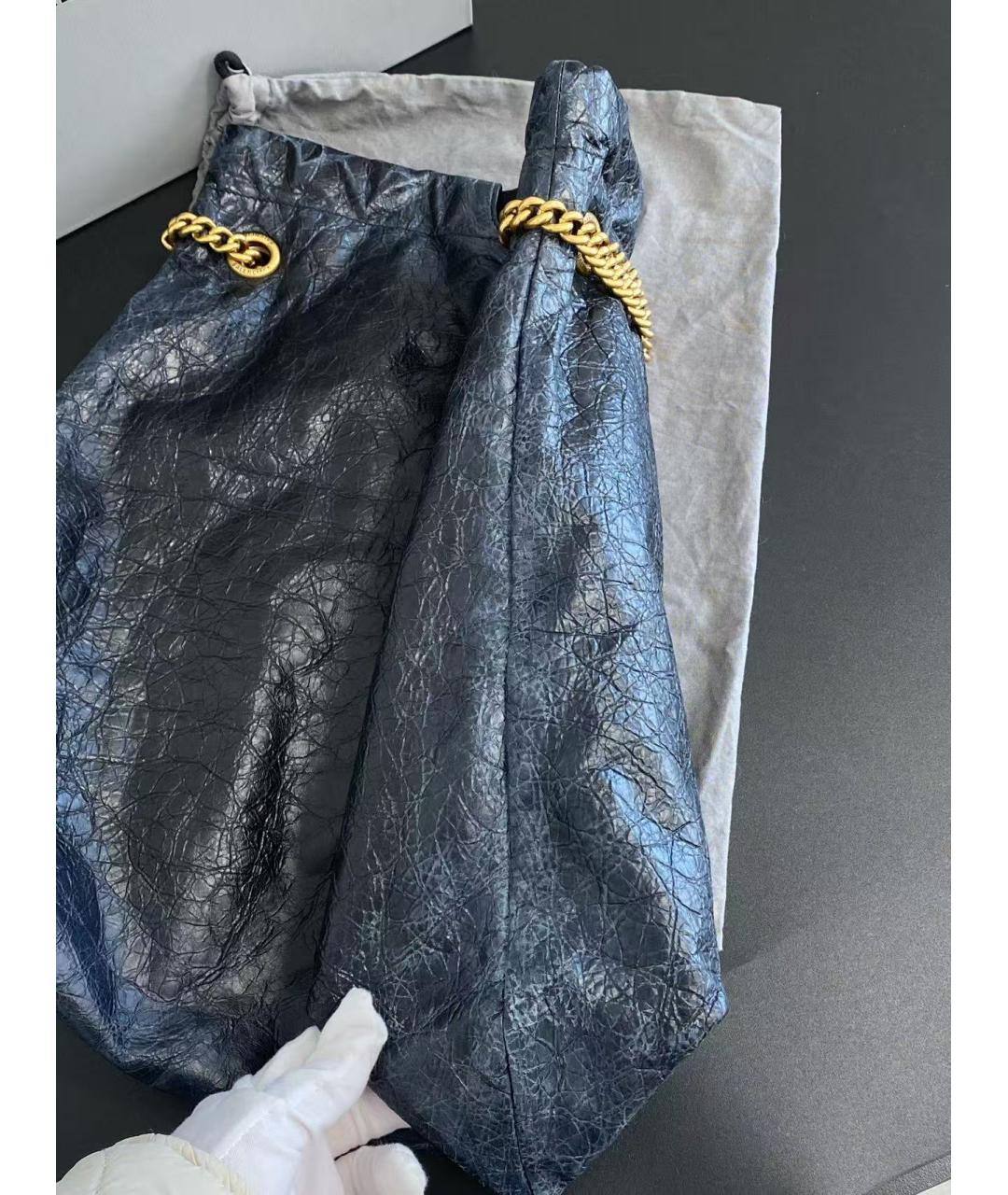 BALENCIAGA Черная кожаная сумка через плечо, фото 4