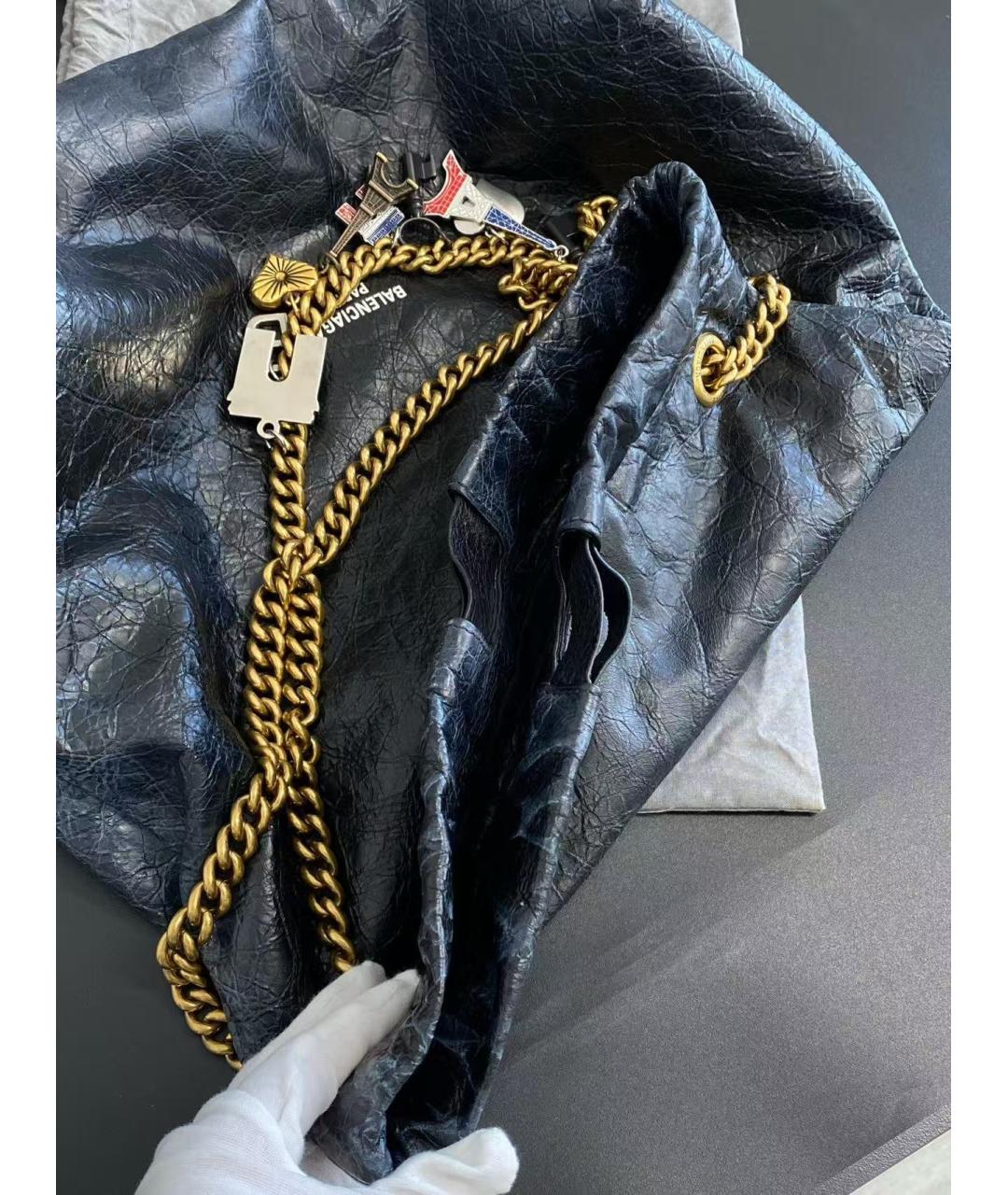 BALENCIAGA Черная кожаная сумка через плечо, фото 5