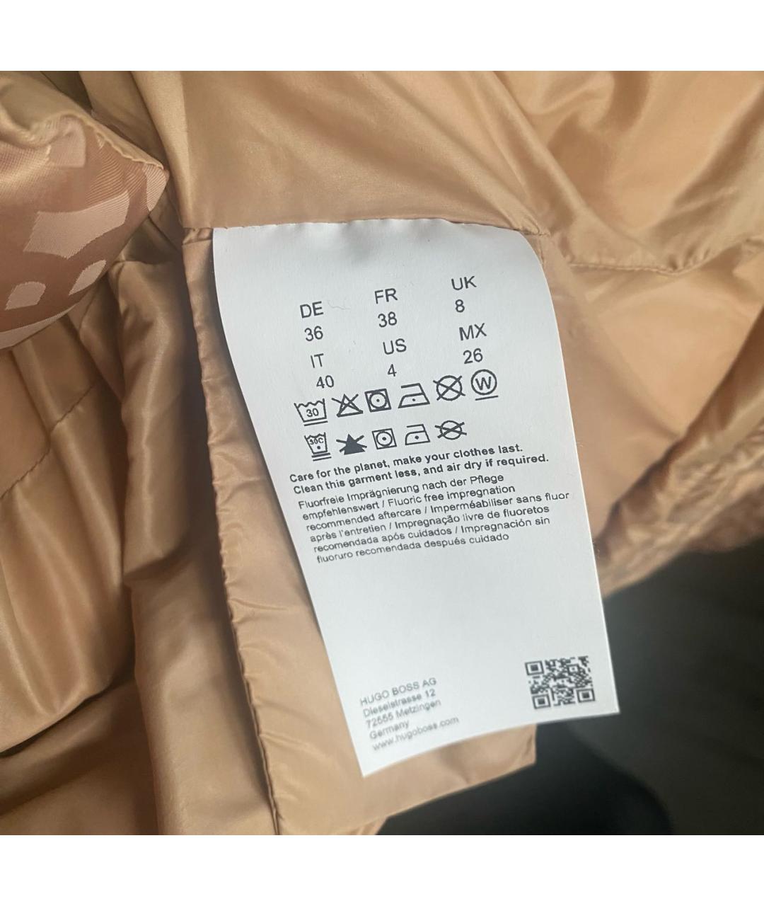 HUGO BOSS Золотая полиэстеровая куртка, фото 3