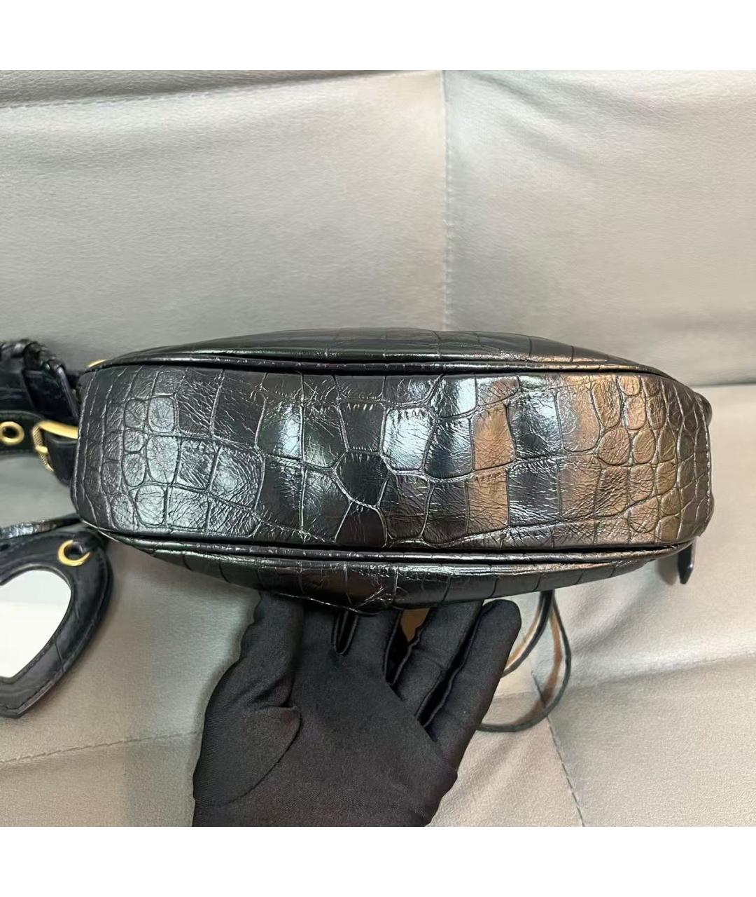 BALENCIAGA Черная кожаная сумка через плечо, фото 5