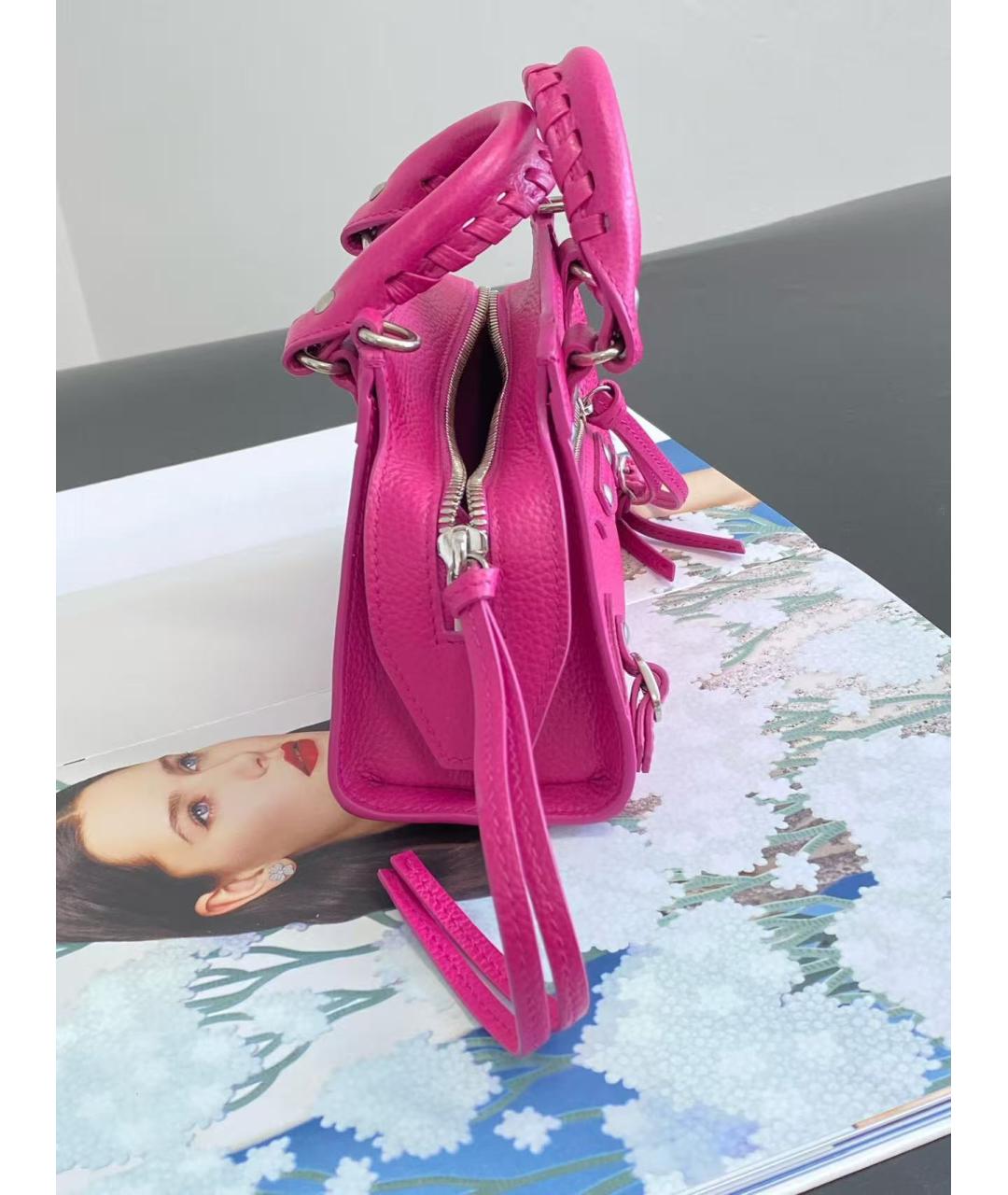 BALENCIAGA Розовая кожаная сумка через плечо, фото 4