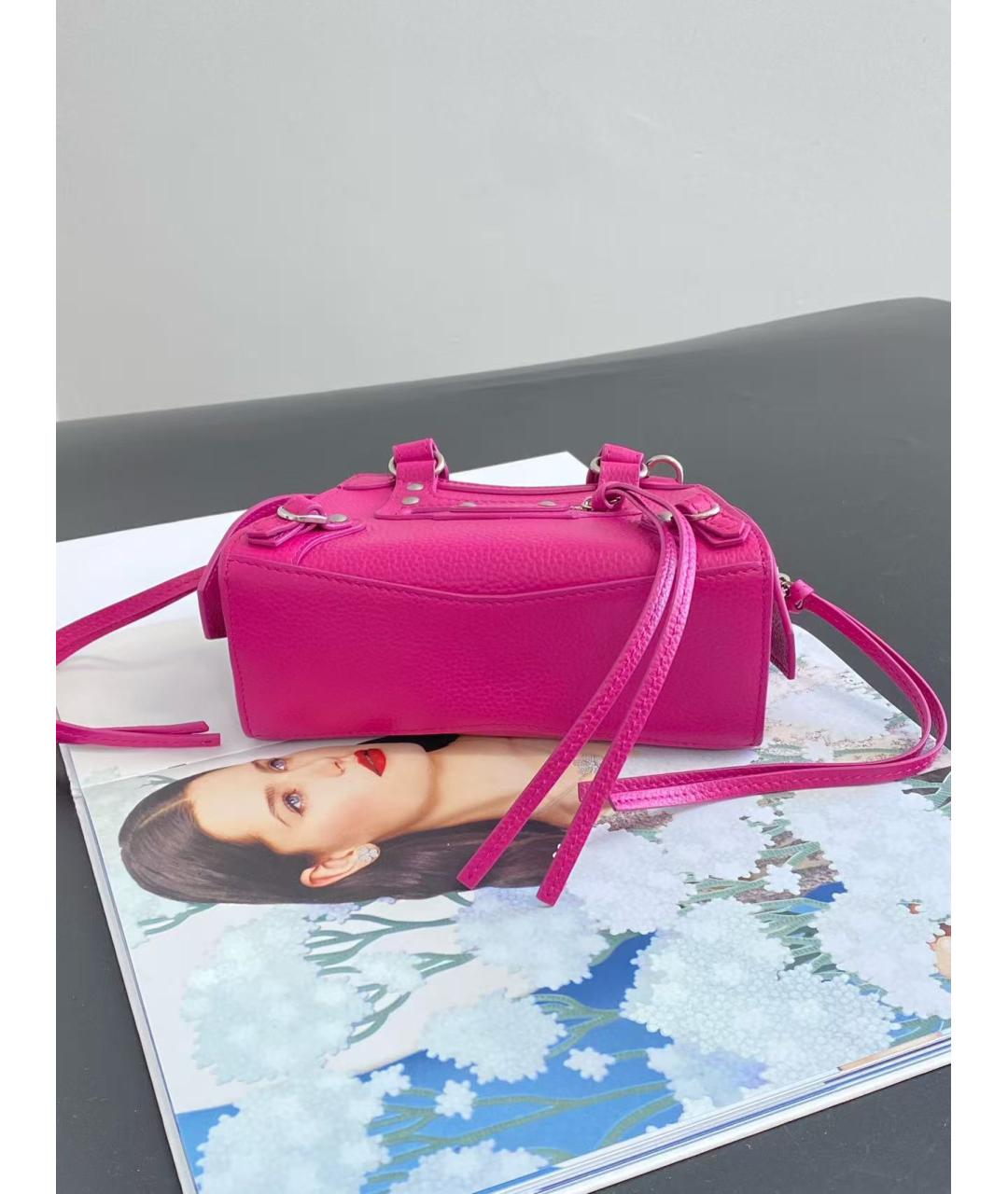 BALENCIAGA Розовая кожаная сумка через плечо, фото 5