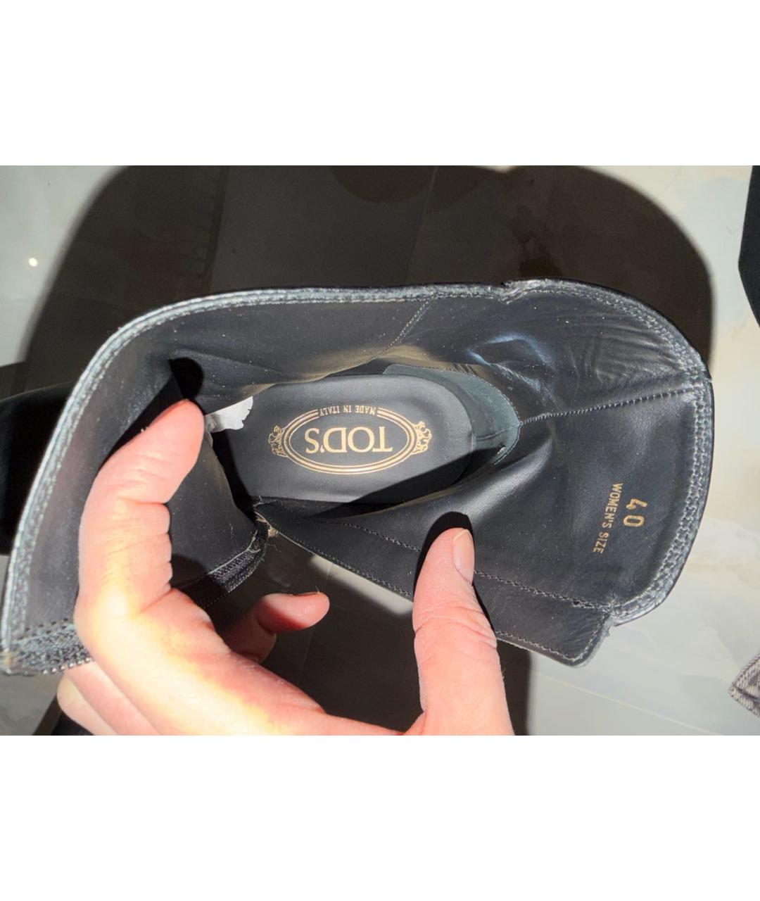 TOD'S Черные кожаные ботильоны, фото 3