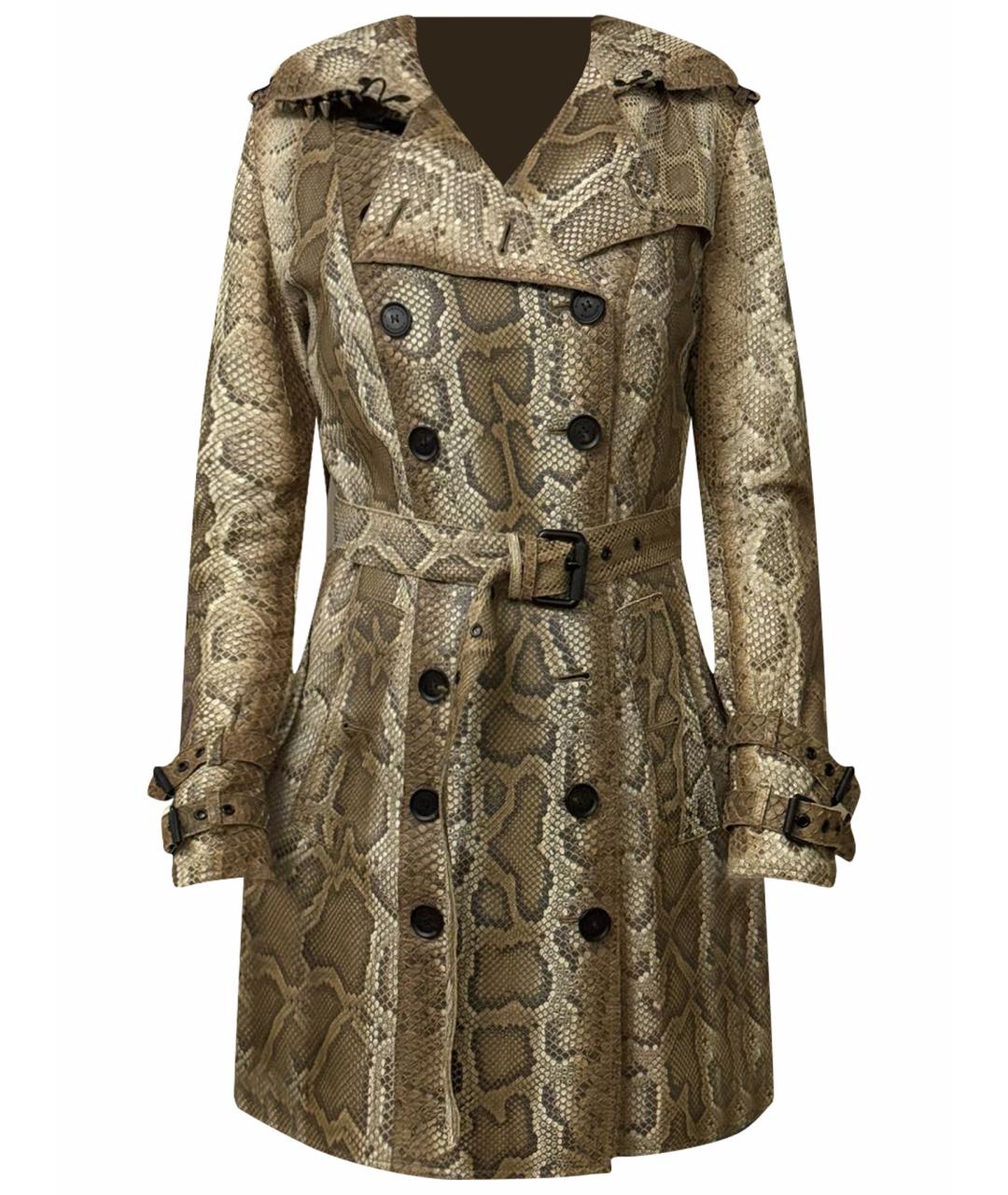 BURBERRY Бежевый тренч/плащ из экзотической кожи, фото 1
