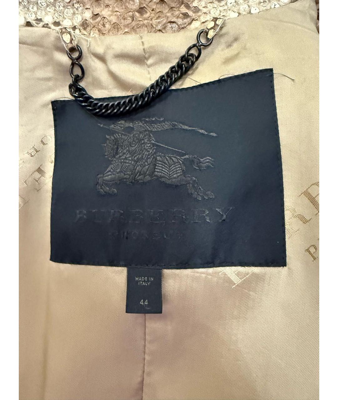 BURBERRY Бежевый тренч/плащ из экзотической кожи, фото 7
