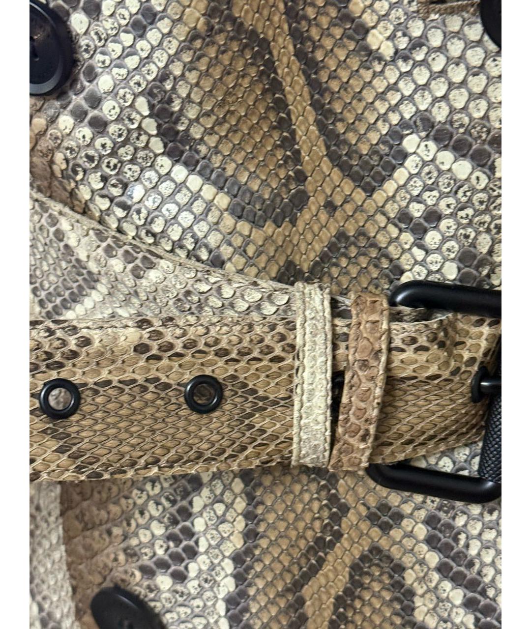 BURBERRY Бежевый тренч/плащ из экзотической кожи, фото 4