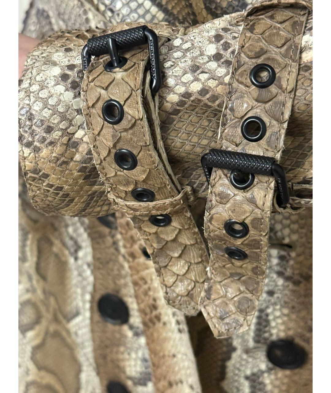 BURBERRY Бежевый тренч/плащ из экзотической кожи, фото 5