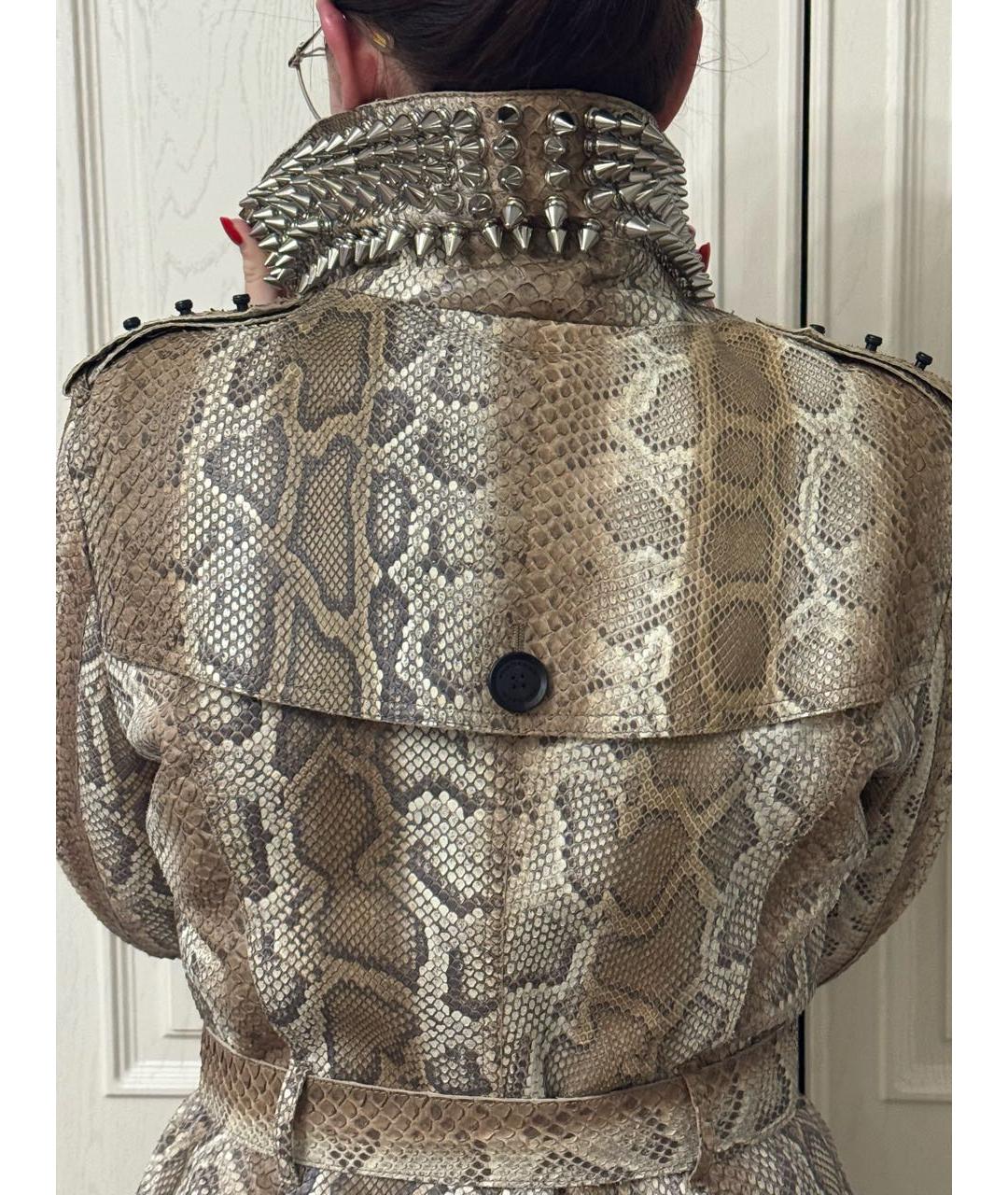 BURBERRY Бежевый тренч/плащ из экзотической кожи, фото 3