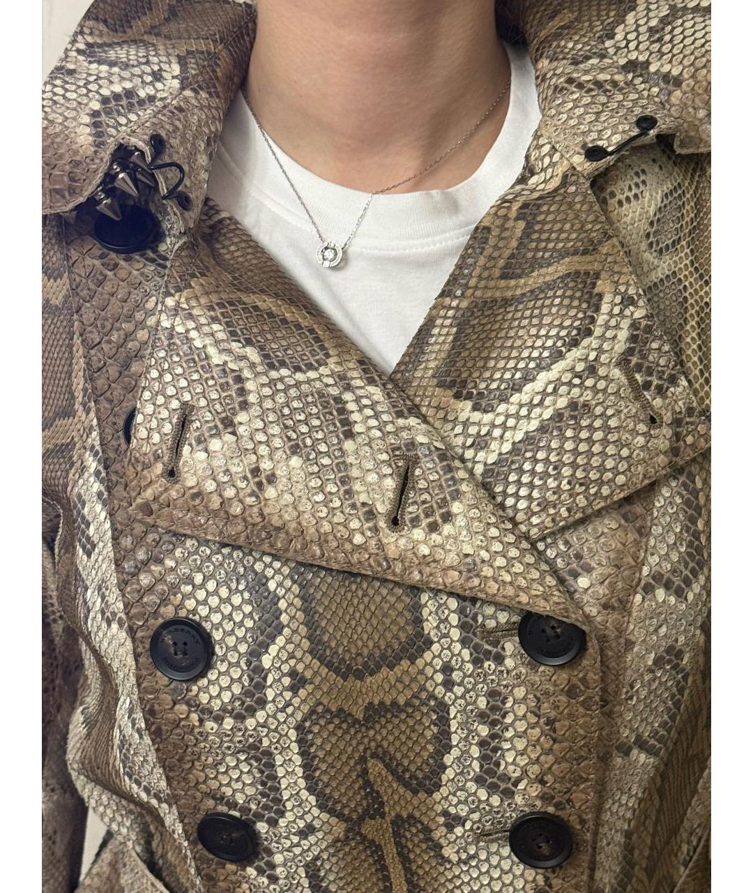 BURBERRY Бежевый тренч/плащ из экзотической кожи, фото 6