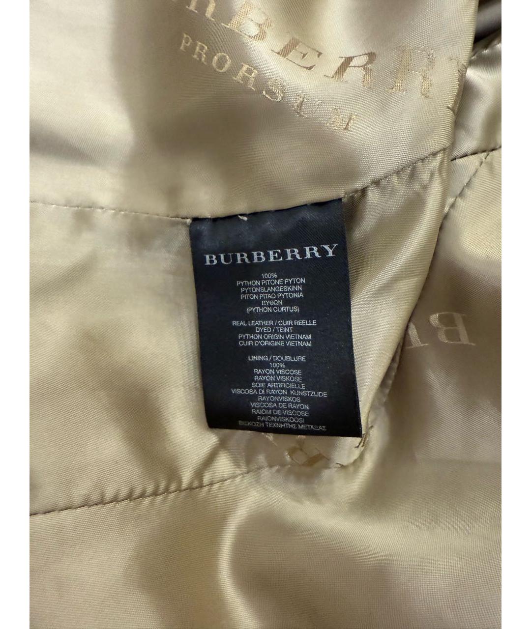 BURBERRY Бежевый тренч/плащ из экзотической кожи, фото 8