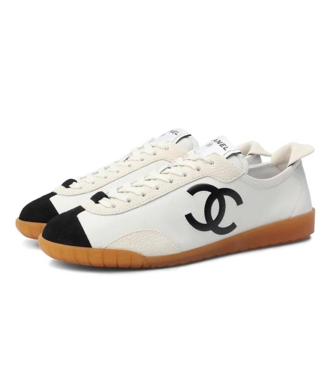 CHANEL Белые кожаные кеды, фото 2