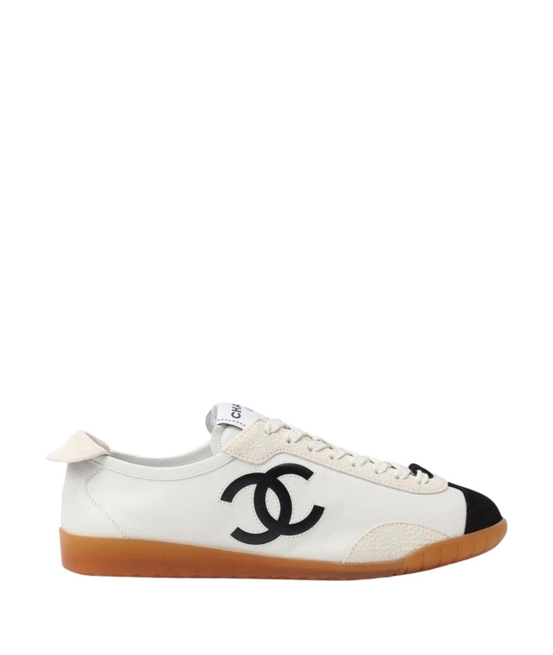 CHANEL Белые кожаные кеды, фото 1