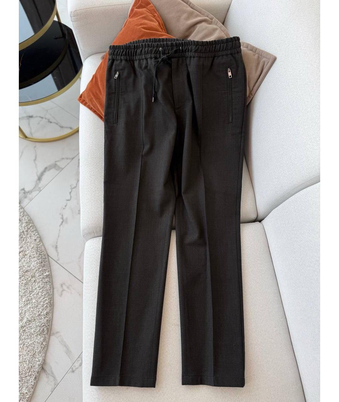 DOLCE&GABBANA Серые шерстяные повседневные брюки, фото 8