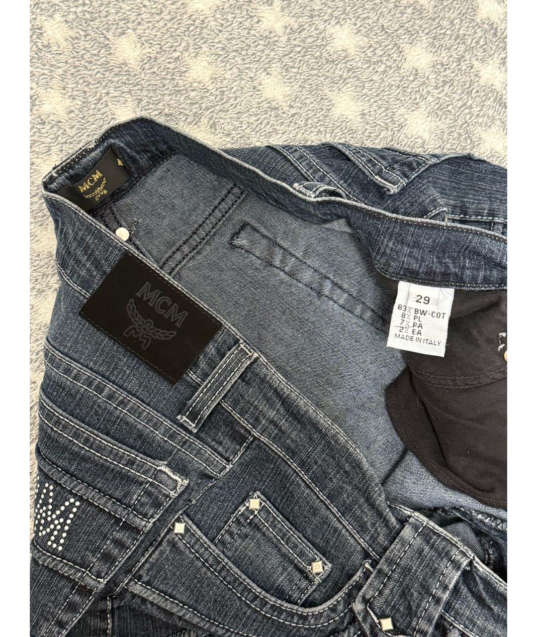 MCM Синие хлопковые джинсы клеш, фото 3