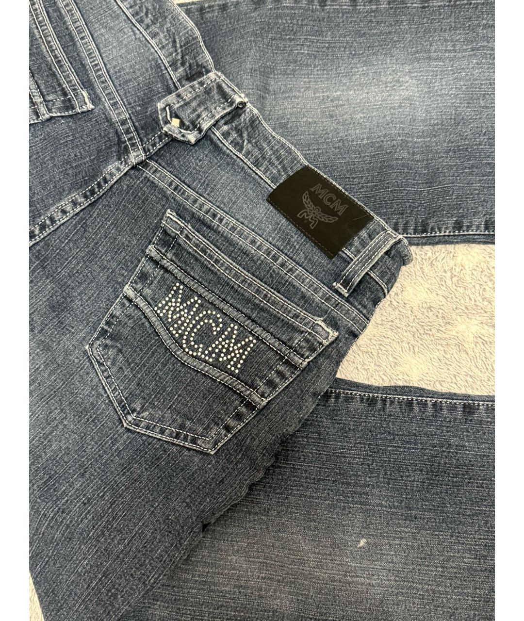 MCM Синие хлопковые джинсы клеш, фото 4