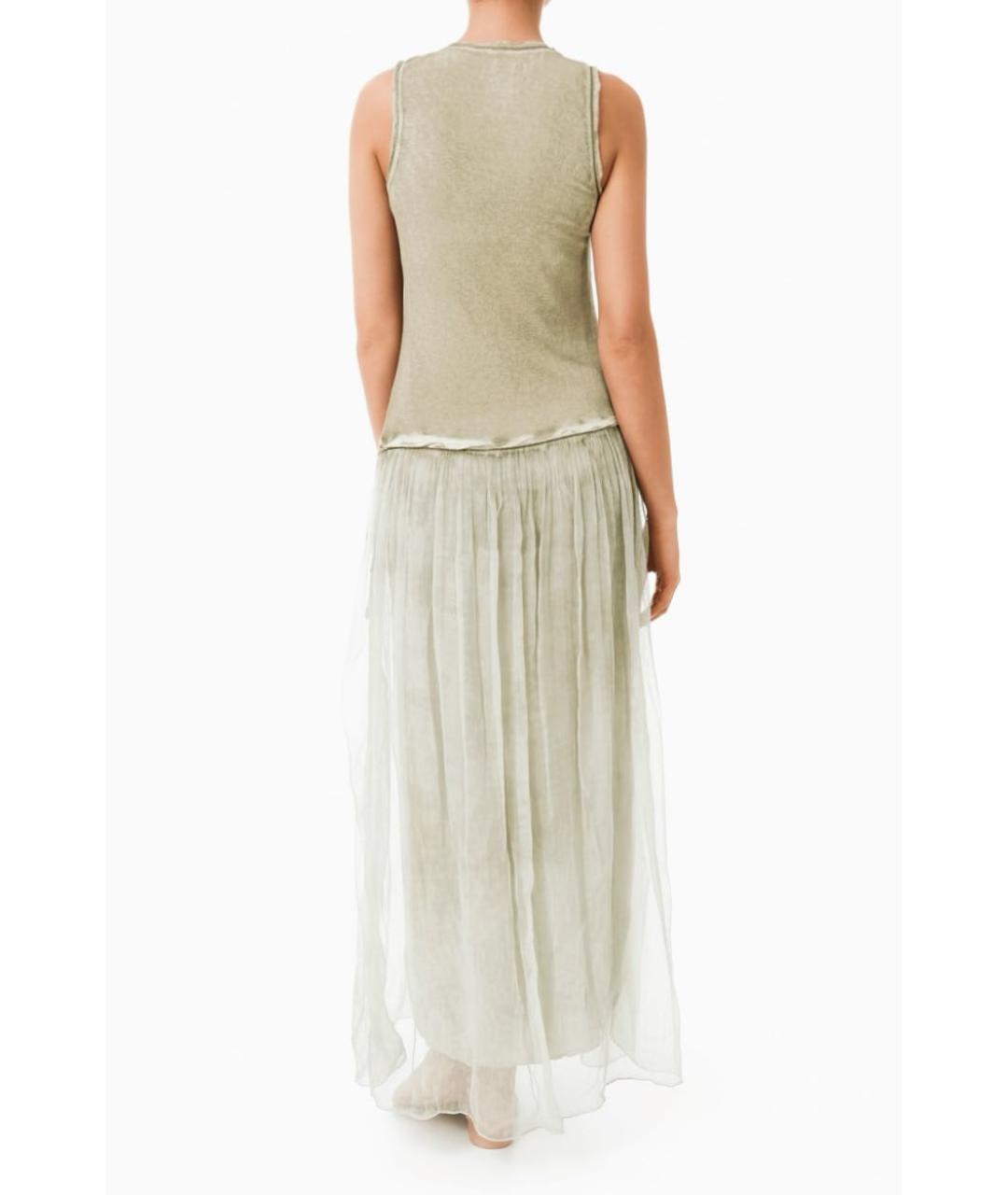 FALCONERI Хаки шелковое повседневное платье, фото 2