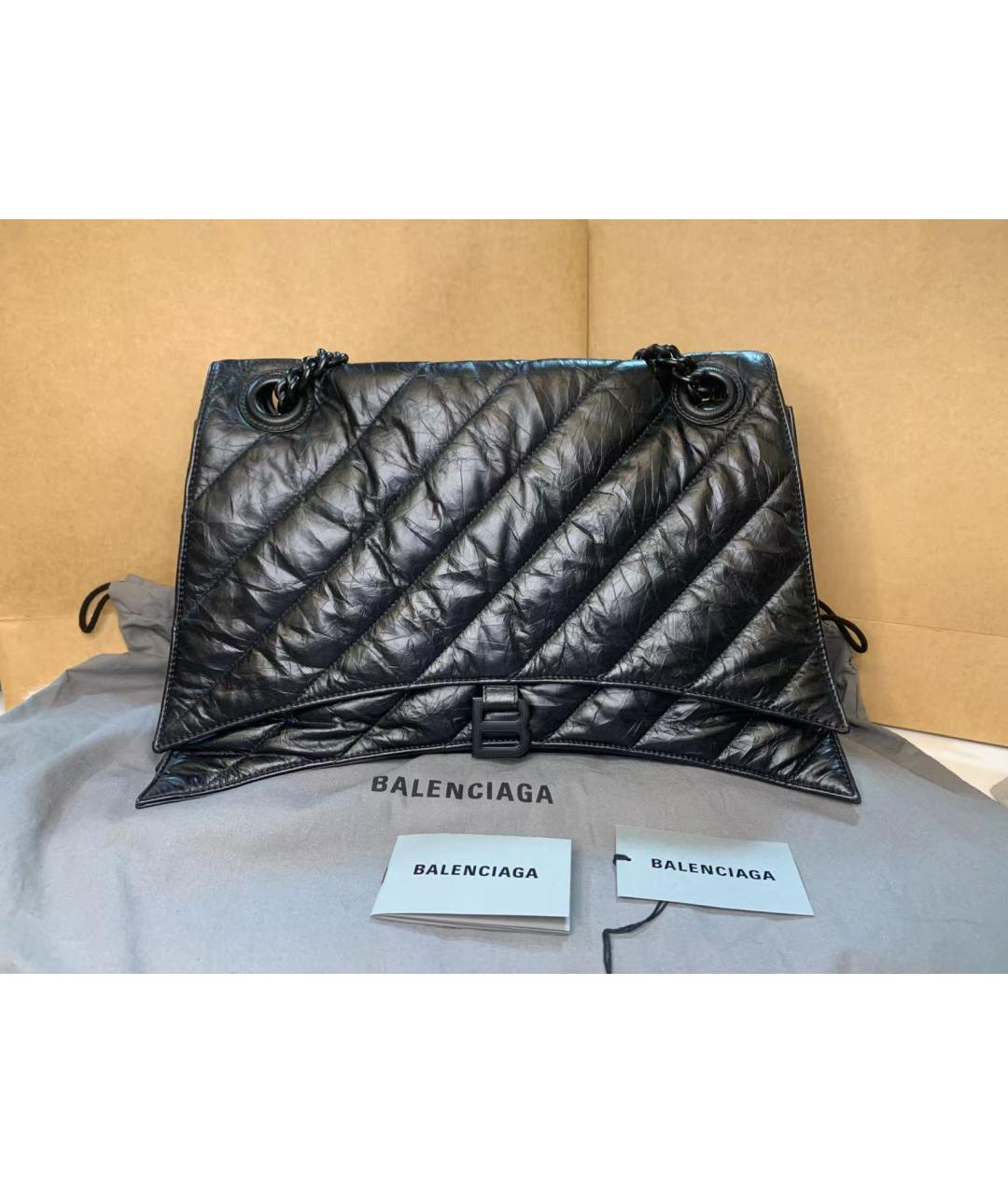 BALENCIAGA Черная кожаная сумка через плечо, фото 2