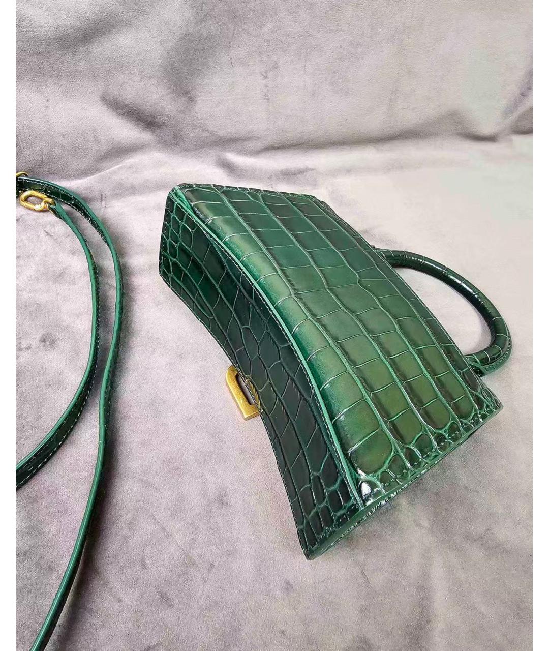 BALENCIAGA Бирюзовая кожаная сумка с короткими ручками, фото 5