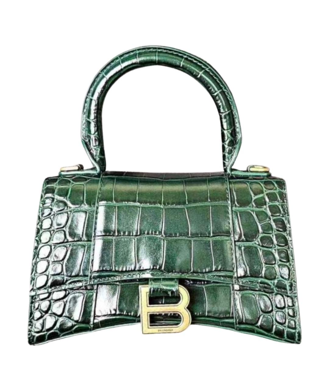 BALENCIAGA Бирюзовая кожаная сумка с короткими ручками, фото 1