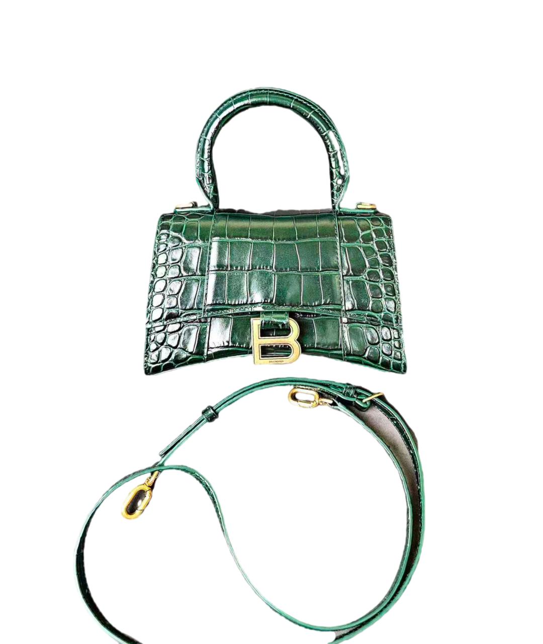 BALENCIAGA Бирюзовая кожаная сумка с короткими ручками, фото 2