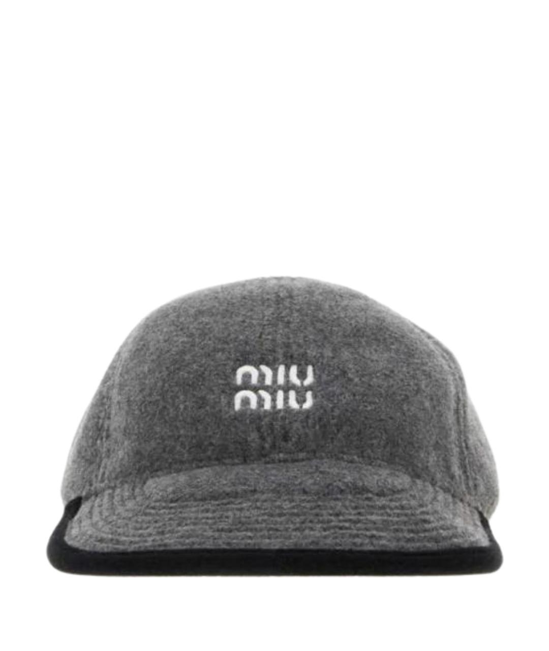 MIU MIU Серая кепка, фото 2