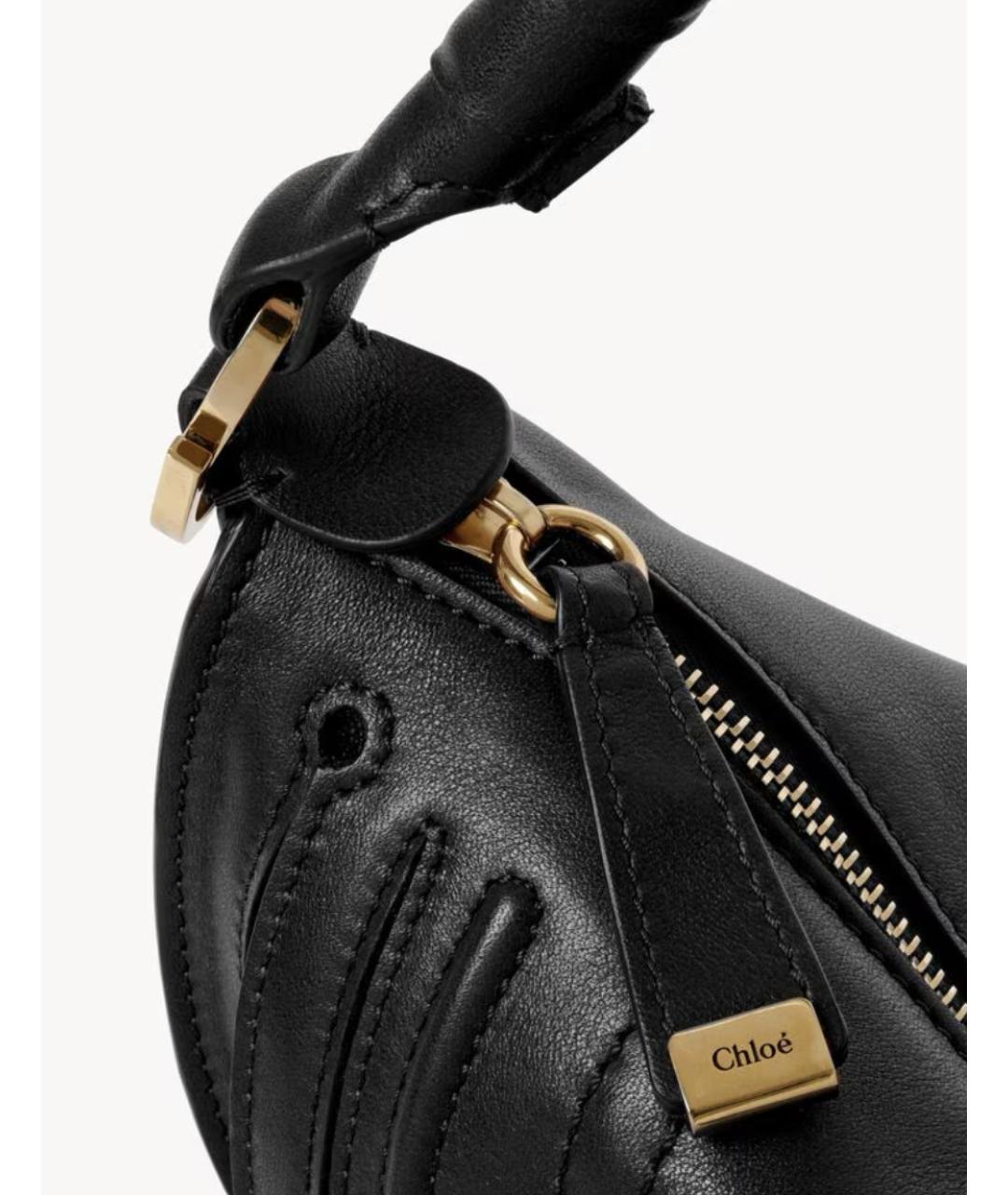 CHLOE Черная кожаная сумка через плечо, фото 5