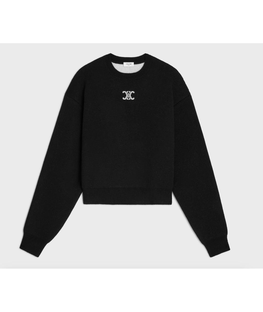 CELINE Черный кашемировый джемпер / свитер, фото 4