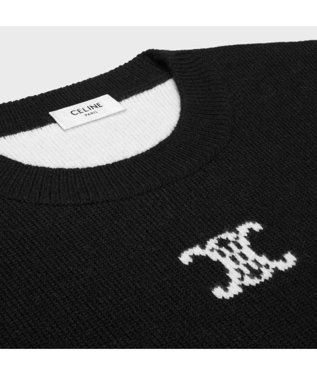 CELINE Черный кашемировый джемпер / свитер, фото 3