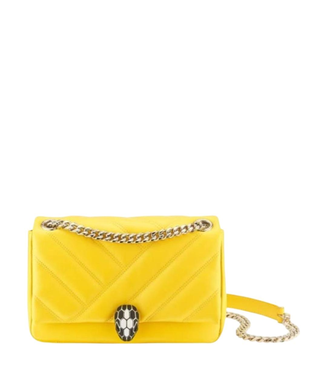 BVLGARI Желтая кожаная сумка через плечо, фото 1
