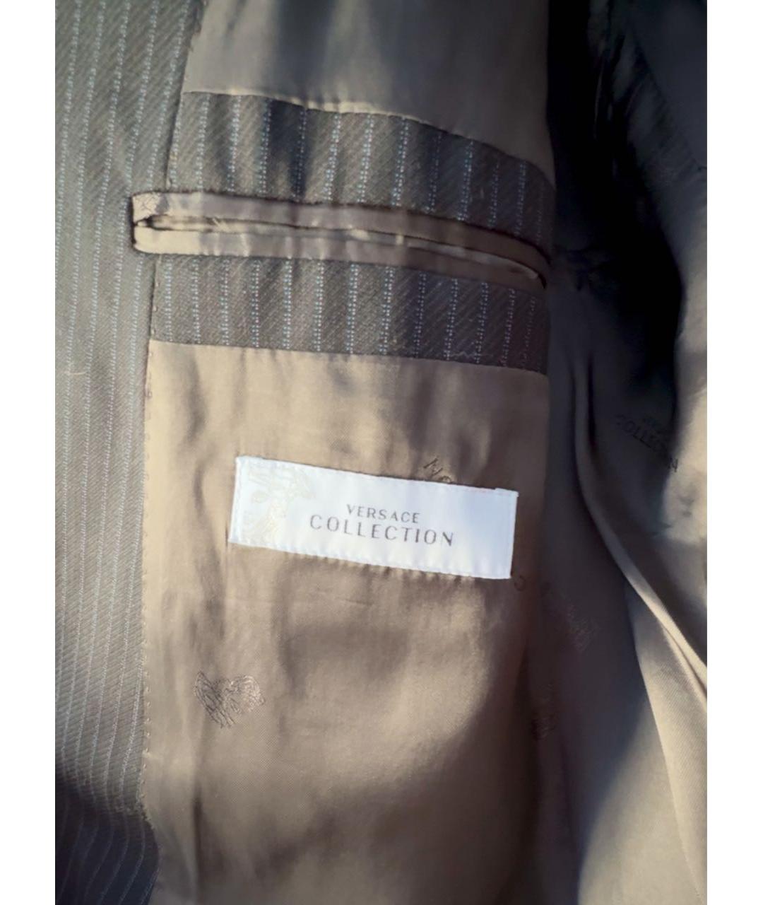 VERSACE COLLECTION Серый шерстяной пиджак, фото 8