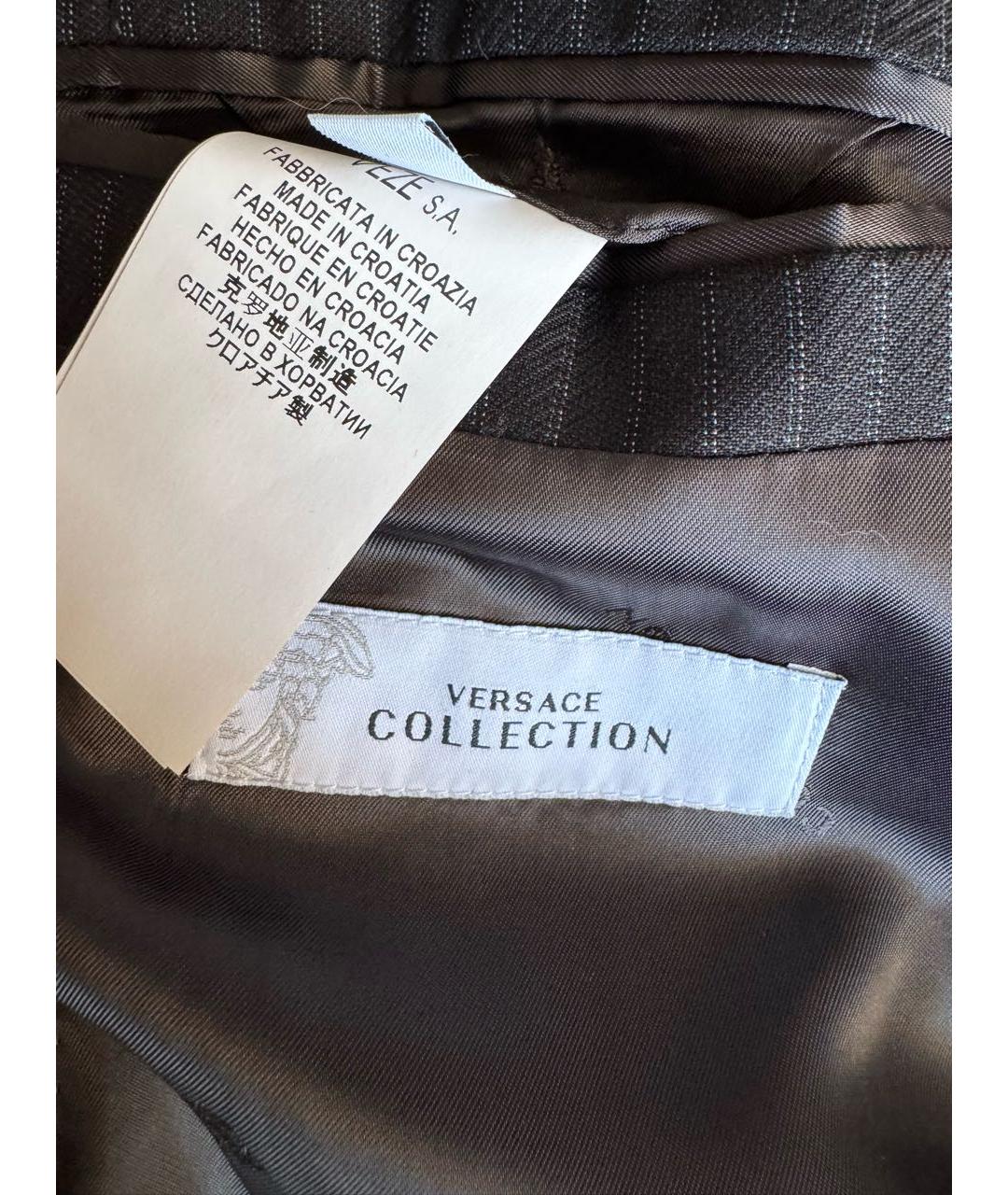VERSACE COLLECTION Серый шерстяной пиджак, фото 3