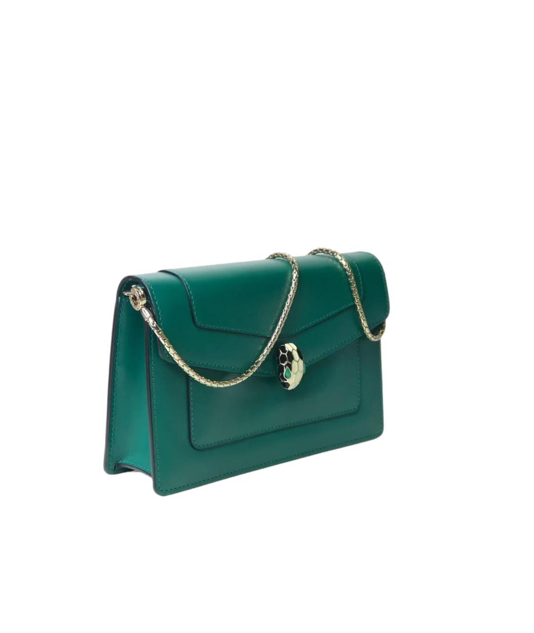 BVLGARI Зеленая кожаная сумка через плечо, фото 7