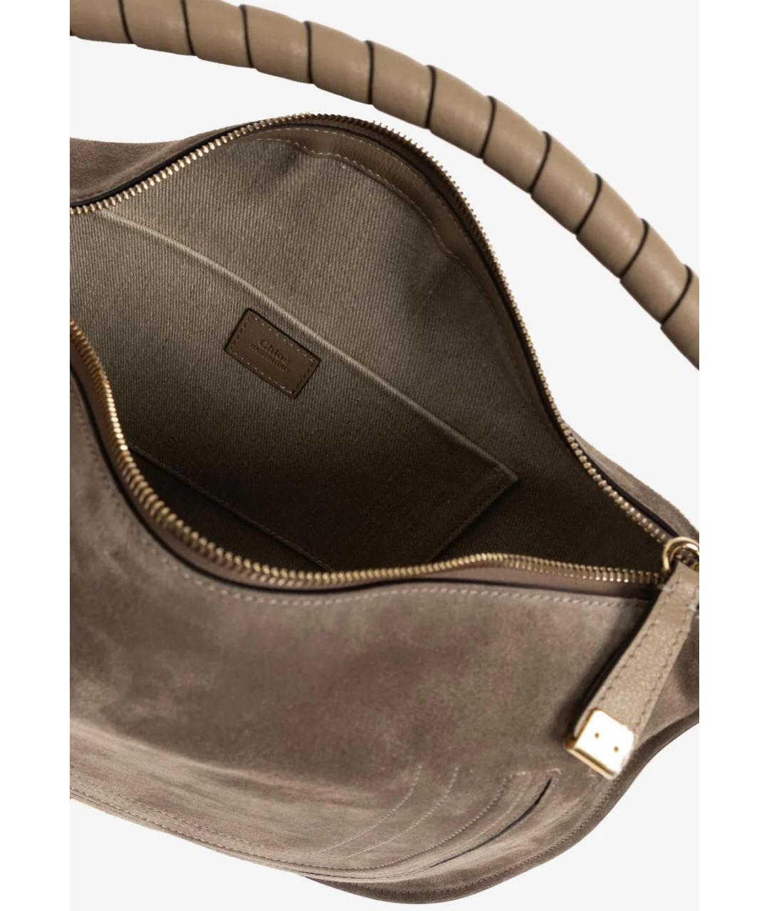 CHLOE Коричневая замшевая сумка через плечо, фото 4