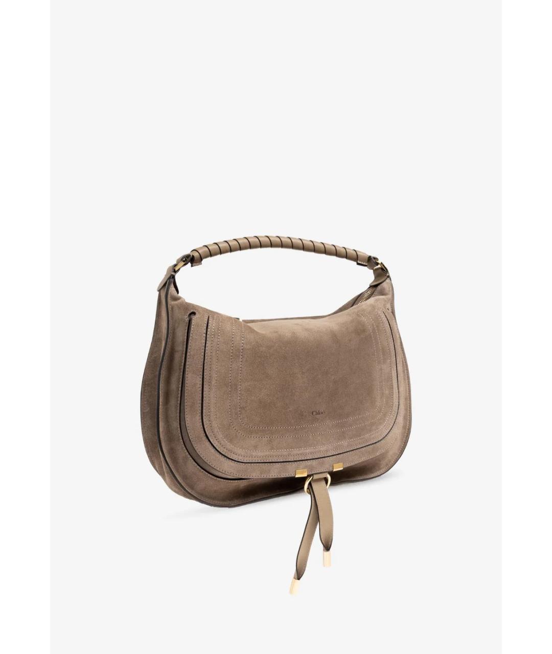 CHLOE Коричневая замшевая сумка через плечо, фото 2