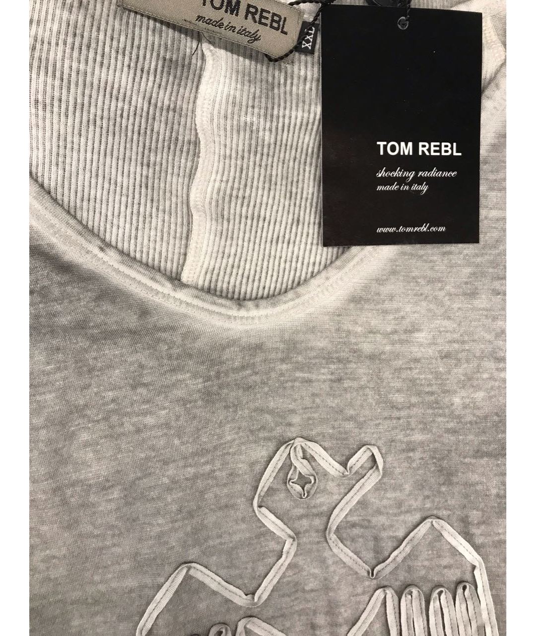 TOM REBL Серая хлопковая футболка, фото 3