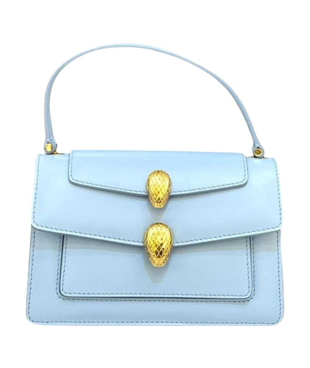 BVLGARI Голубая кожаная сумка с короткими ручками, фото 1