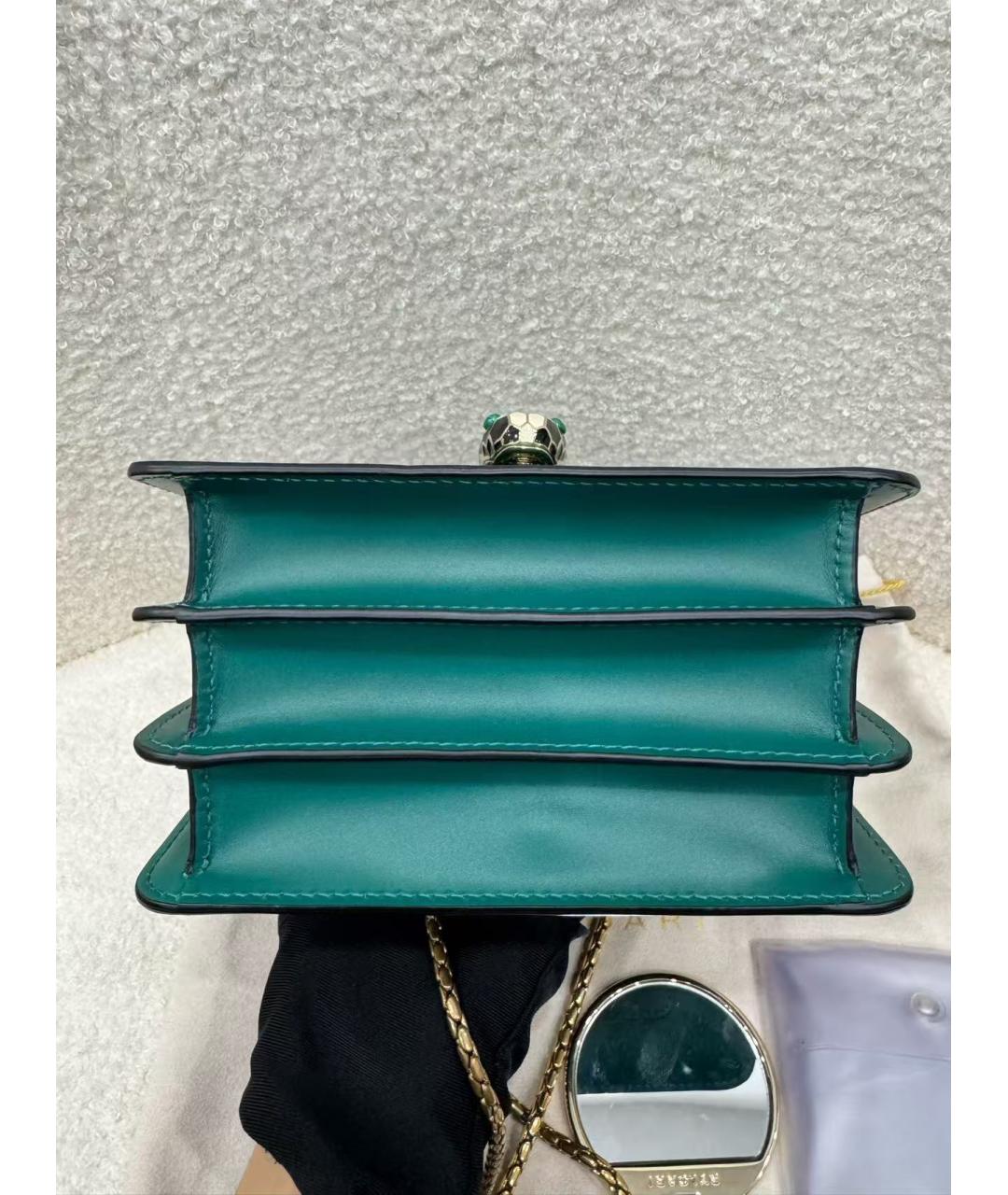 BVLGARI Зеленая кожаная сумка через плечо, фото 6