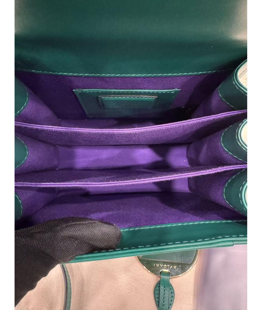 BVLGARI Зеленая кожаная сумка через плечо, фото 7