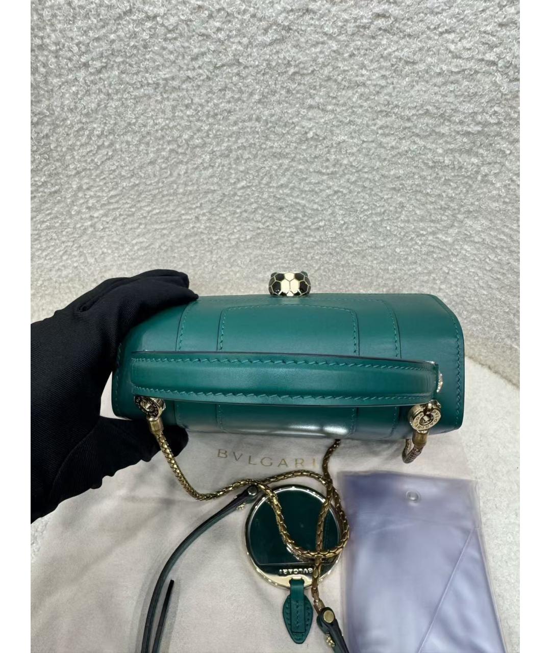 BVLGARI Зеленая кожаная сумка через плечо, фото 5