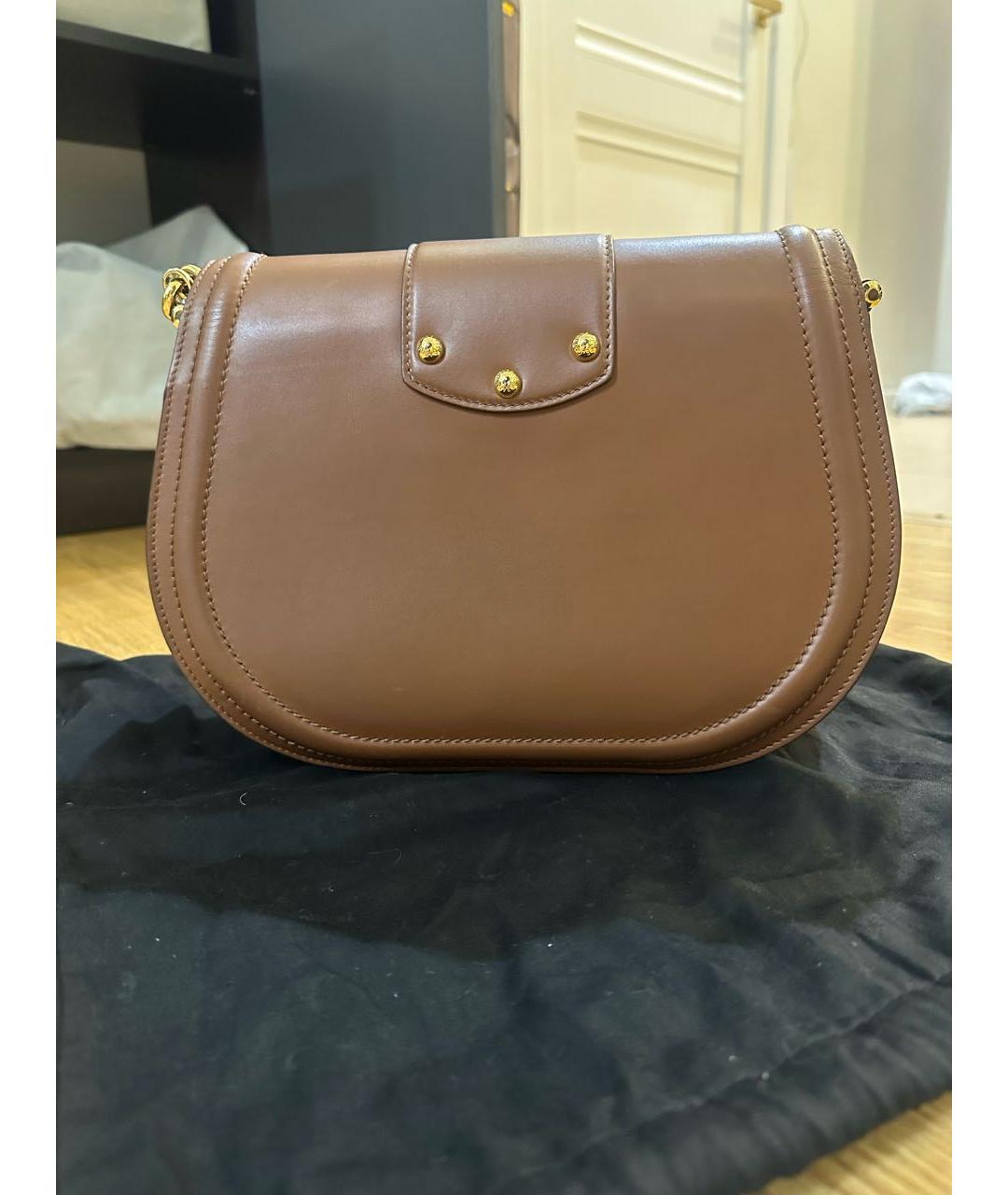 DOLCE&GABBANA Коричневая кожаная сумка через плечо, фото 2