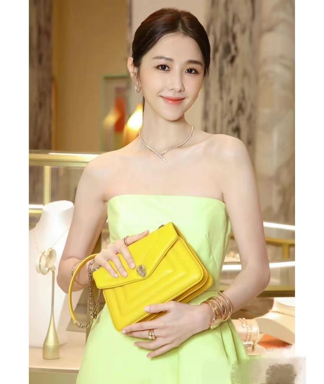 BVLGARI Желтая кожаная сумка через плечо, фото 7