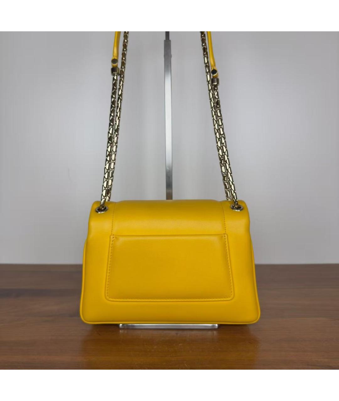 BVLGARI Желтая кожаная сумка через плечо, фото 3