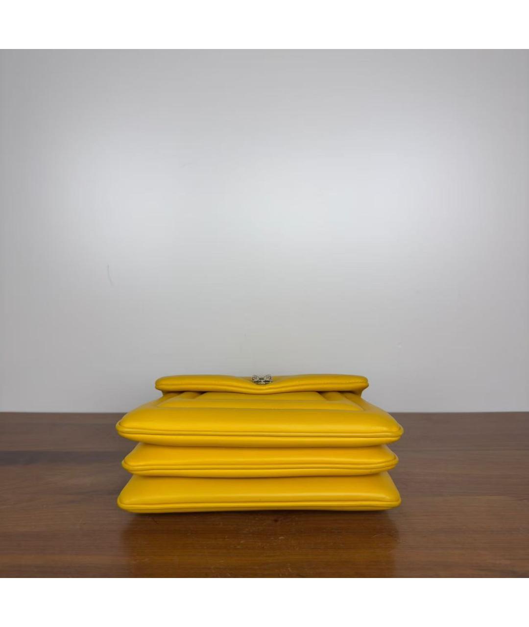 BVLGARI Желтая кожаная сумка через плечо, фото 5