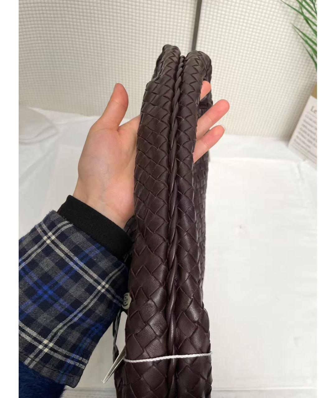 BOTTEGA VENETA Коричневая кожаная сумка через плечо, фото 5