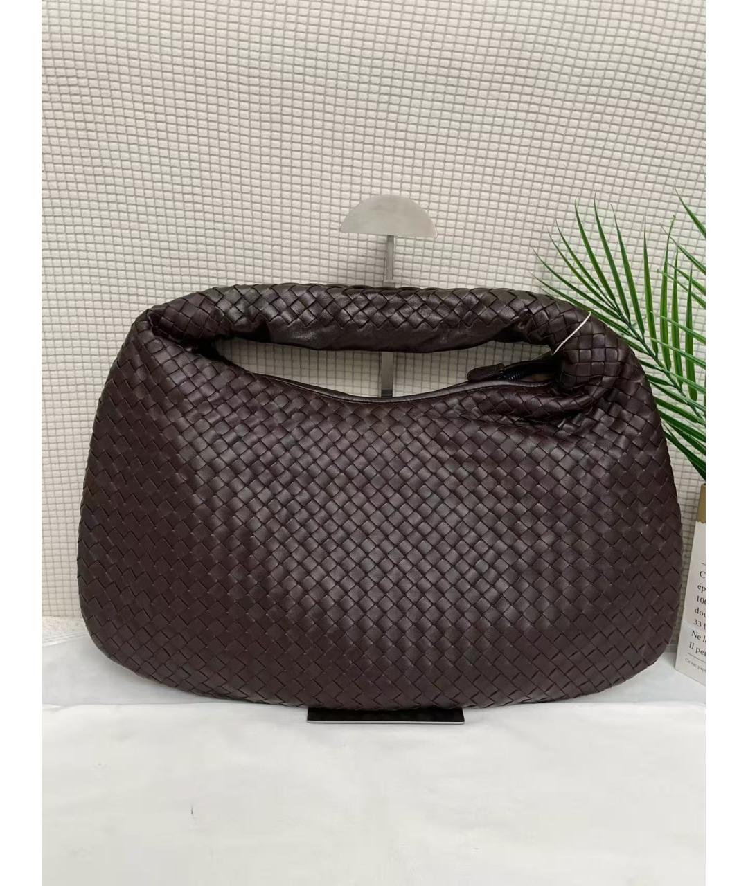 BOTTEGA VENETA Коричневая кожаная сумка через плечо, фото 6