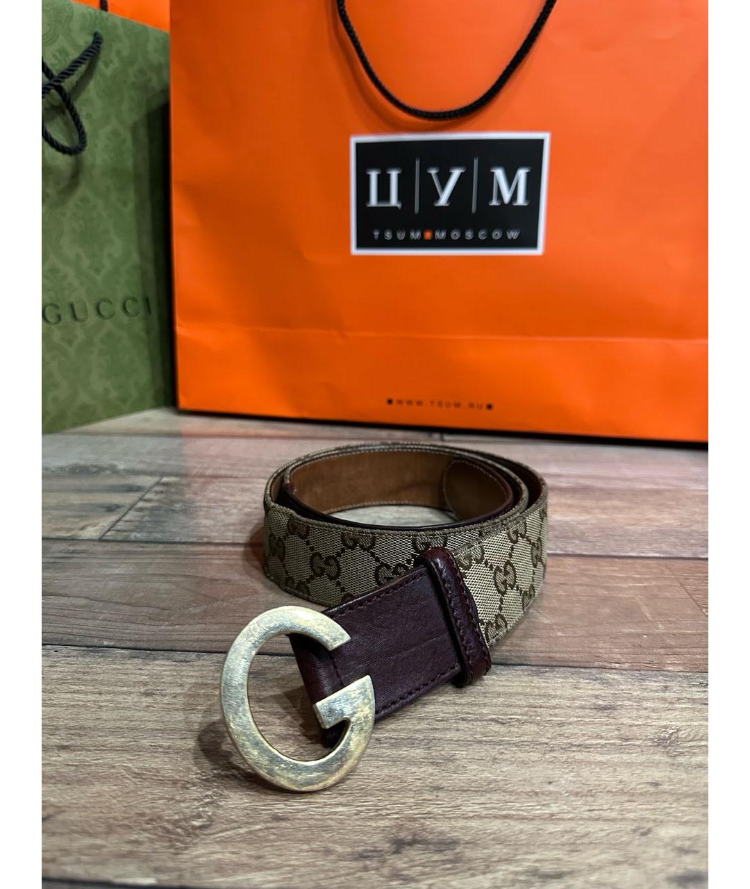 GUCCI Бежевый кожаный ремень, фото 2