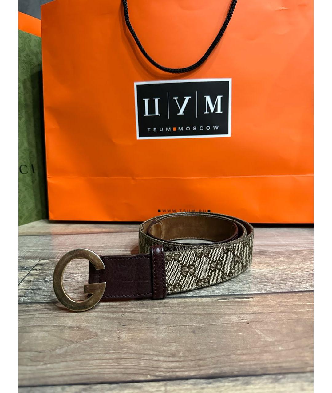 GUCCI Бежевый кожаный ремень, фото 8