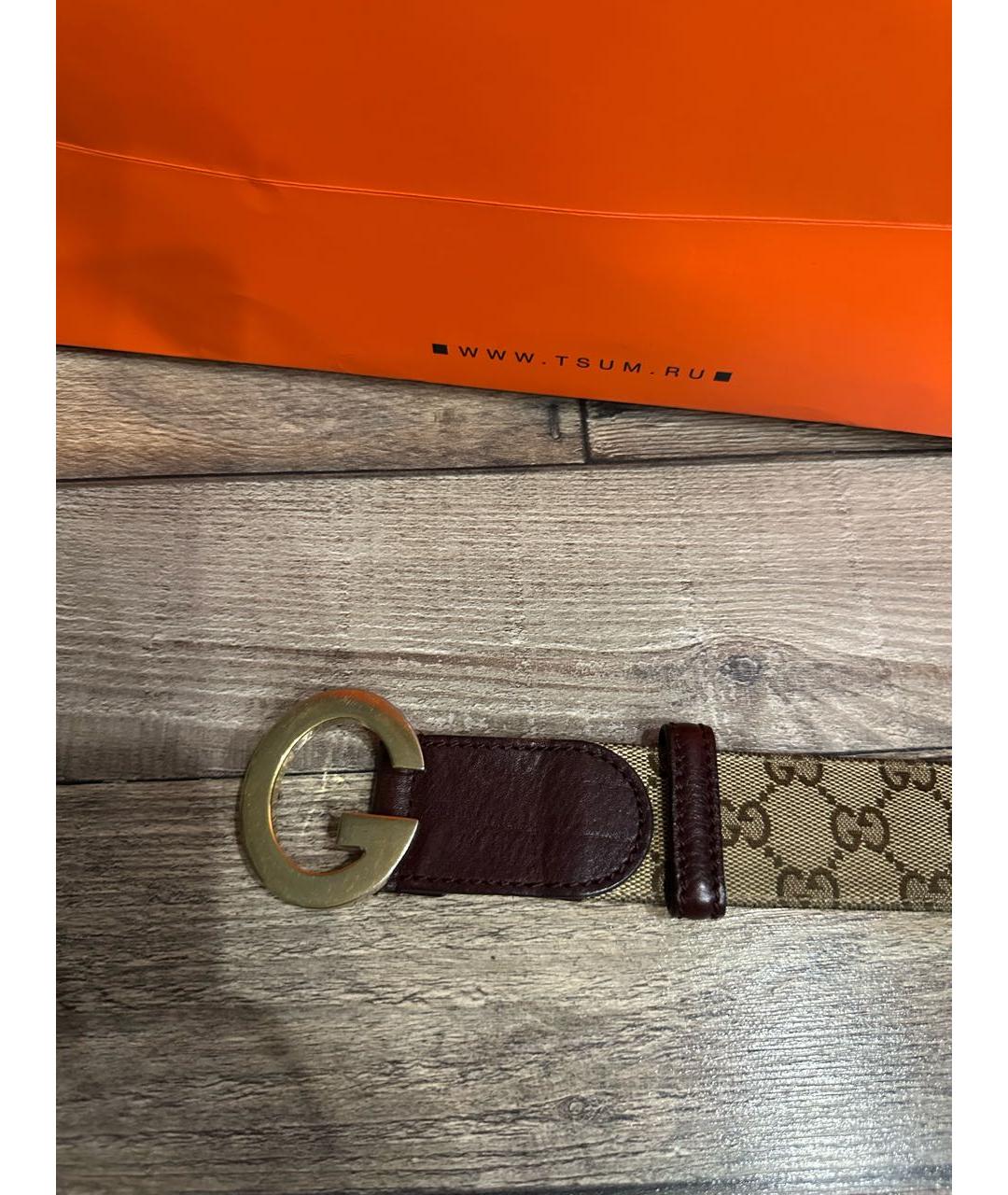 GUCCI Бежевый кожаный ремень, фото 5